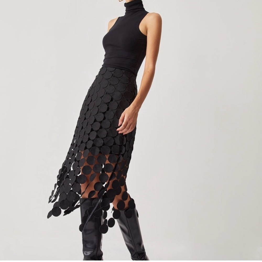 Commense Black Asymmetrical Circle Skirt